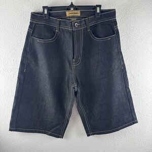 Men's Decibel Black Denim Shorts Size 34 with Pockets
